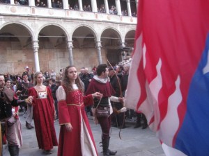 Costumed Parade in Cremona reenacting the ancient Visconti Sforza Wedding